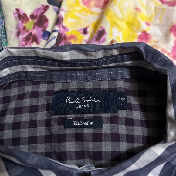Paul Smith jeans long sleeve checkered striped designer shirt - Picture 4 of 5